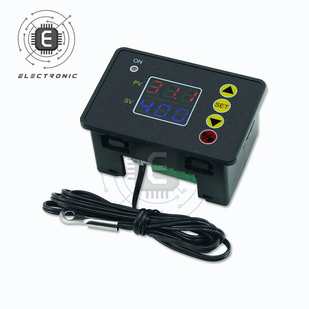 W2310 12V 24V AC110-220V Probe line 20A Digital Temperature Control LED Display Thermostat With Heat/Cooling Control Instrument