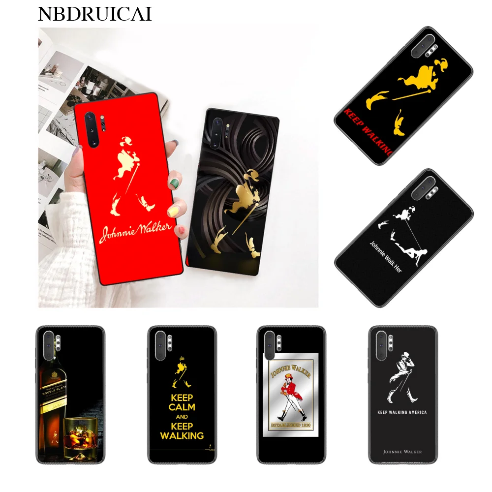 Классический мягкий чехол для телефона NBDRUICAI с изображением Виски Johnnie Walker Samsung Note