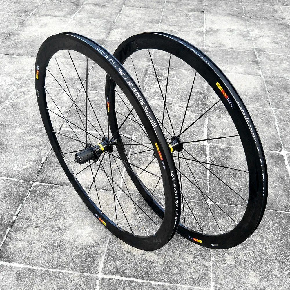 Online Ultraleicht Rennrad Rad Set V Bremse 700c Disc Bremse Cosmic Elite Schwarz Räder 40mm Legierung Felgen Fahrrad Laufradsatz