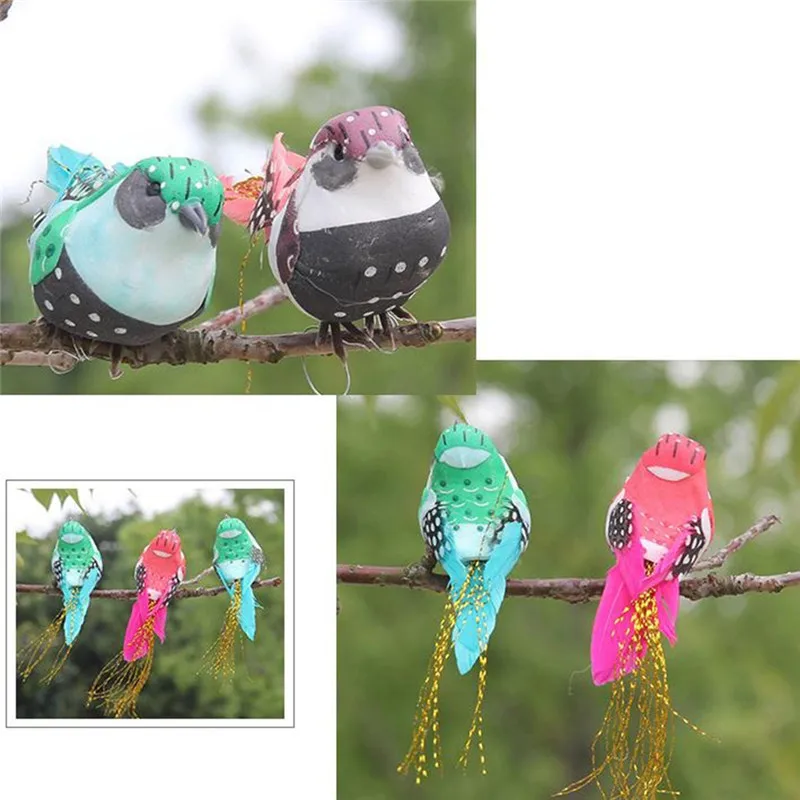 

MENGXIANG Random Color Artificial Foam Feather Simulation Bird DIY Party Crafts Magnet Decorative Doves Artificial Foam Feather