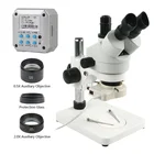 Тринокулярный стереомикроскоп с увеличением 3,5x-90X, Тринокулярный, 30 МП, HDMI, USB, видеокамера для пайки, 56 светодисветодиодный, кольцевая подсветка