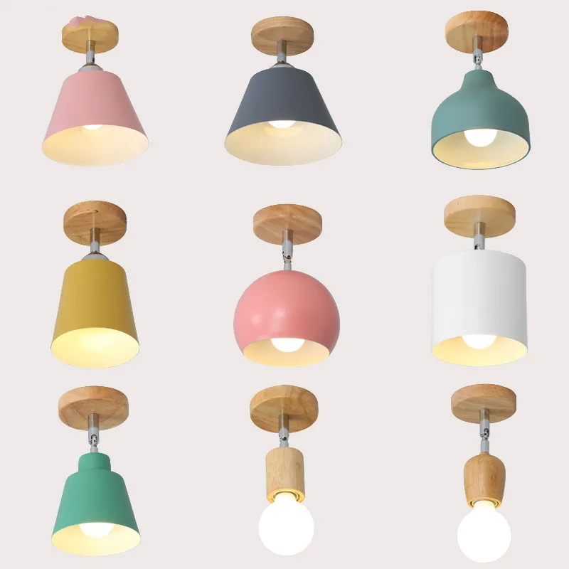 Светодиодный потолочный светильник s современный скандинавский деревянный E27