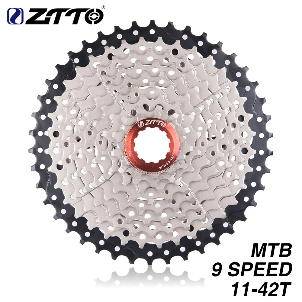 ZTTO MTB 9speed 11-40T 11-42T кассета 9speed 11-42 велосипед свободного хода 11-40 9s для M430 M4000 высококачественный Горный велосипед K7 - Цвет: 9s 42T SilverBlack
