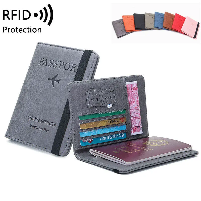 Тонкий кожаный чехол-бумажник для паспорта чехол с rfid-блокировкой ID-Карты | Багаж
