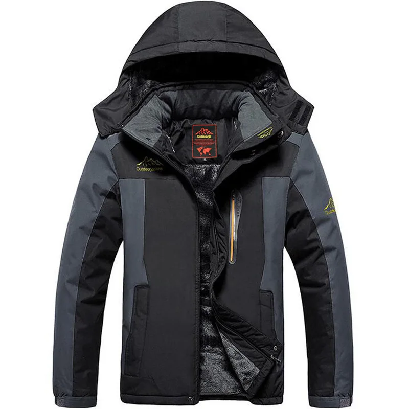

Outdoors Jackets Winter Plus Size 5XL 6XL 7XL 8XL 9XL Thicken Fleece Warm Coats Men Outwear Waterproof Windproof Hooded Jacket