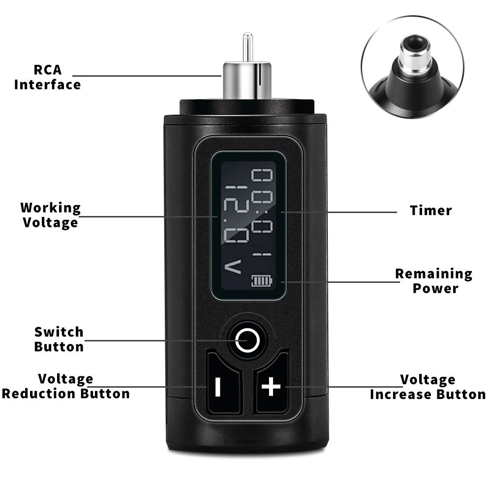 Ambition G4 Wreless Tattoo Battery RCA Interface Adapter 1950amh Life 6 8 часов|Блок питания для тату-машинки| |