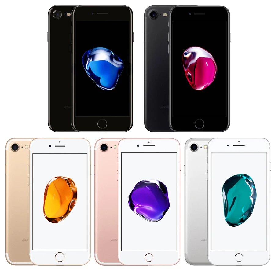 Разблокированный Apple iPhone 7, сеть 4G LTE, мобильный телефон на 32/128 ГБ 1960mA 12.0MP Камера Quad-Core отпечатков пальцев 12MP оригинальные, фабричные, по цене производителя, 99