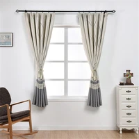 modern short blackout curtains for living room kitchen bedroom european style geometric curtains for small window