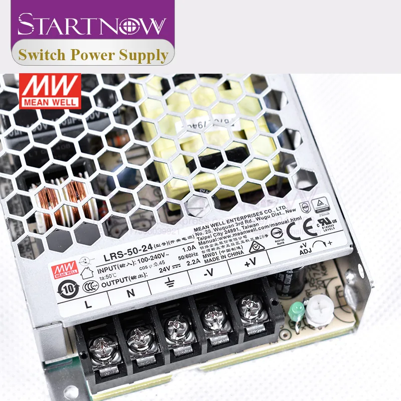 Startnow LRS-50-24 переключатель питания AC DC 24V 2.2A 50W Тайвань импульсный источник Meanwell для