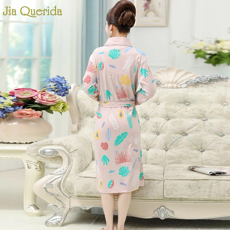 Женское кимоно с длинным рукавом домашний халат из хлопка цветочными лацканами и