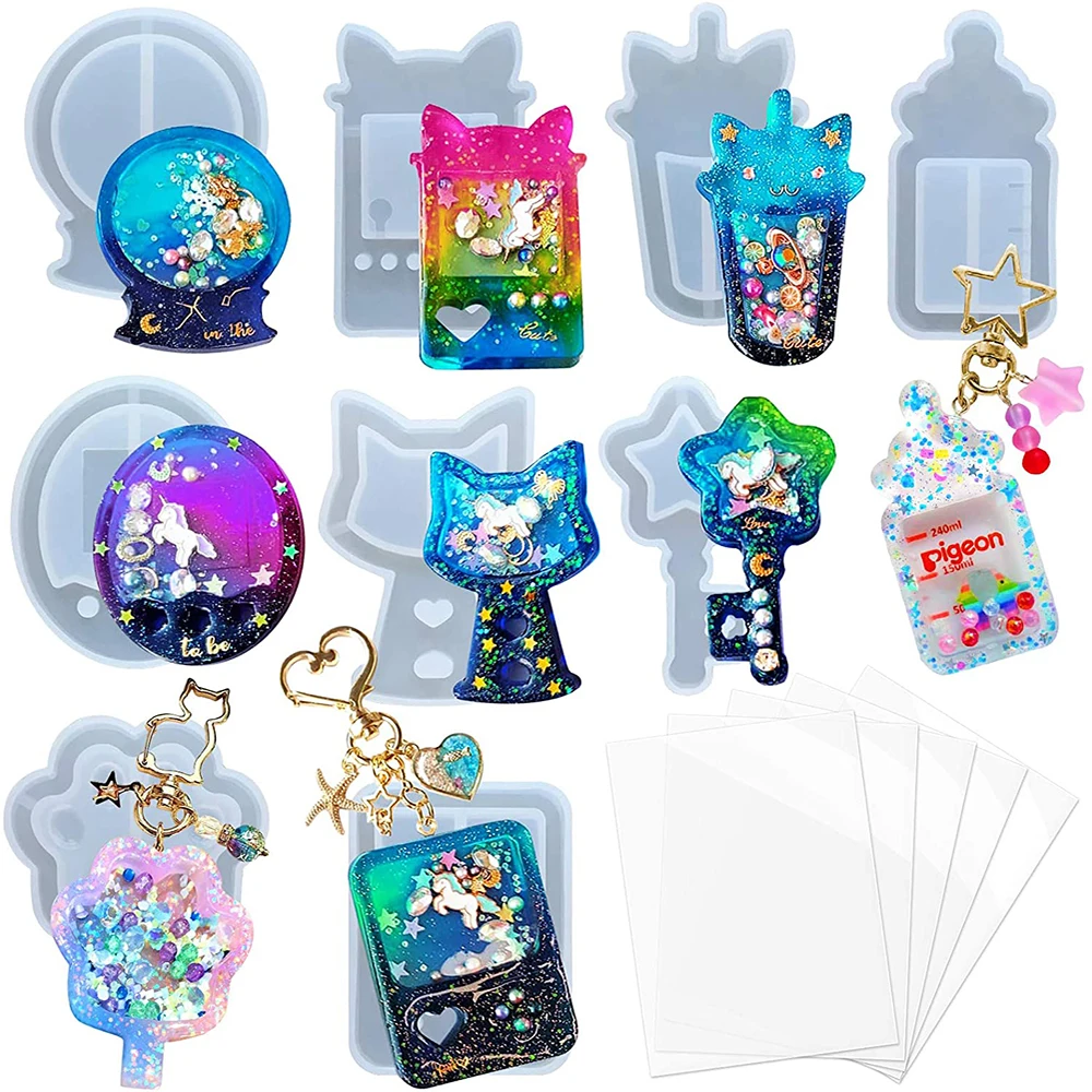 1pcs Hot sell Quicksand Shaker Molds Cat Paw Game Console Epoxy Resin Silicone Mold Wand Oil Syringe Craft Pendant Tools | Украшения и