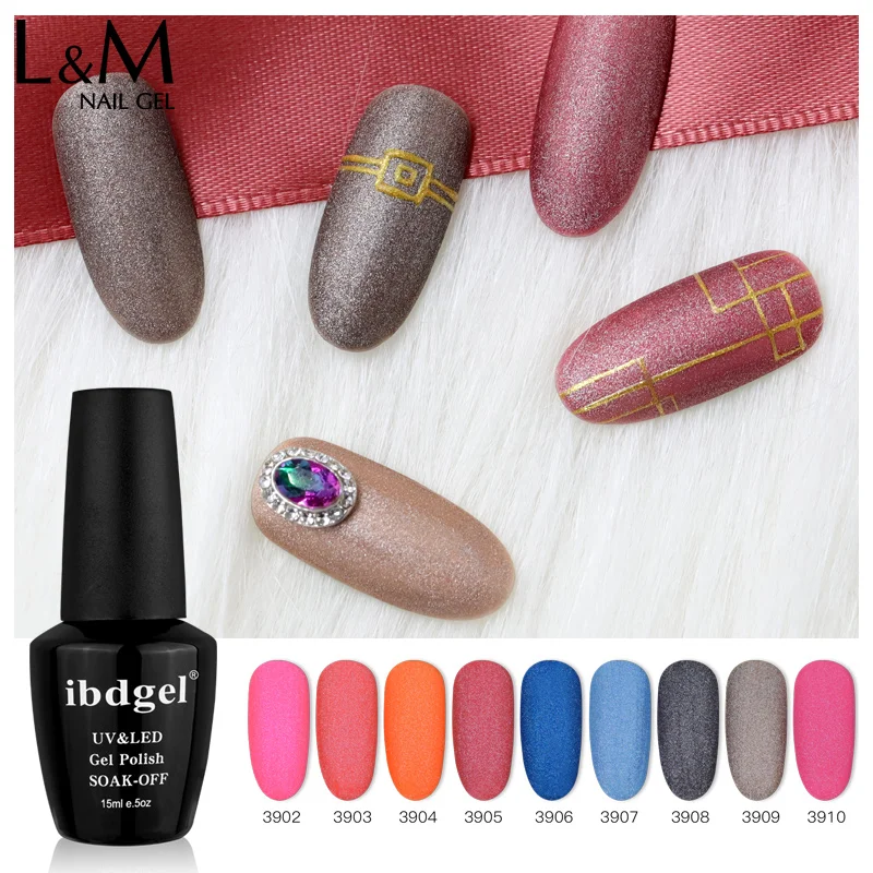 

ibdgel black bottle Get 12 pcs Matte Effect Gel Nail New Brand Soak Off Uv Color Velvet Nail Polish Gel For Nail Art long-last