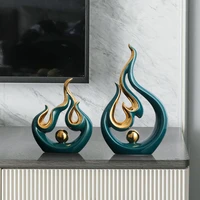 modern abstract ceramic fire shape bead ornaments home livingroom table figurines crafts bookcase office desktop decoration a