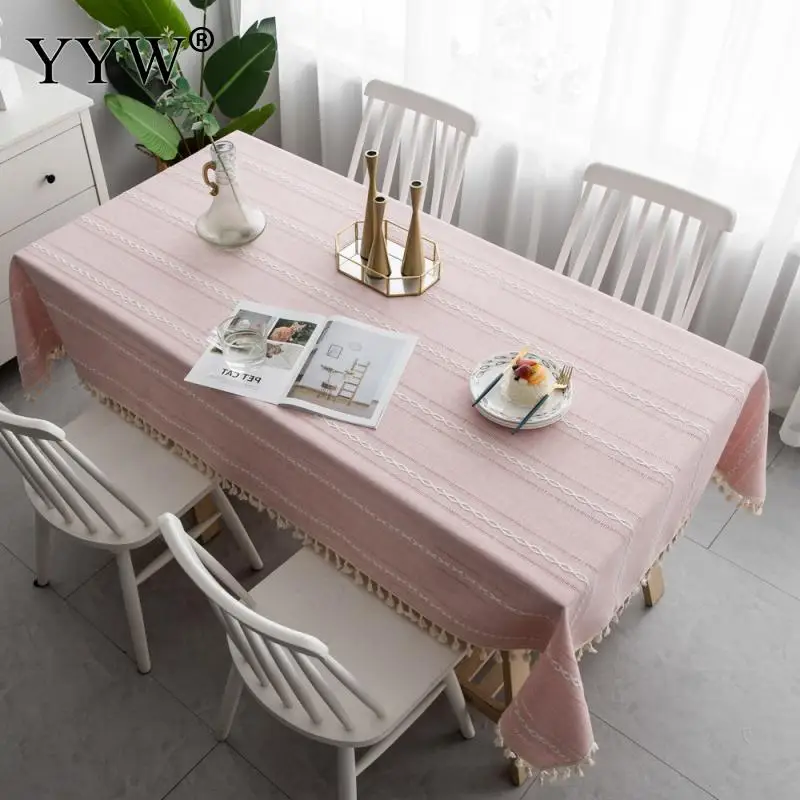 Скатерти розовые коврики прямоугольные скатерти из хлопчатобумажной ткани для