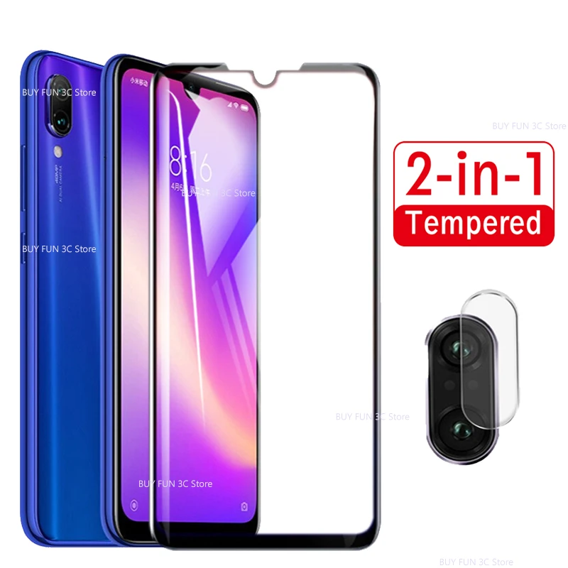 Защитное стекло 2 в 1 для Xiaomi Redmi Note 7 6 Pro красная Защитная пленка объектива камеры mi