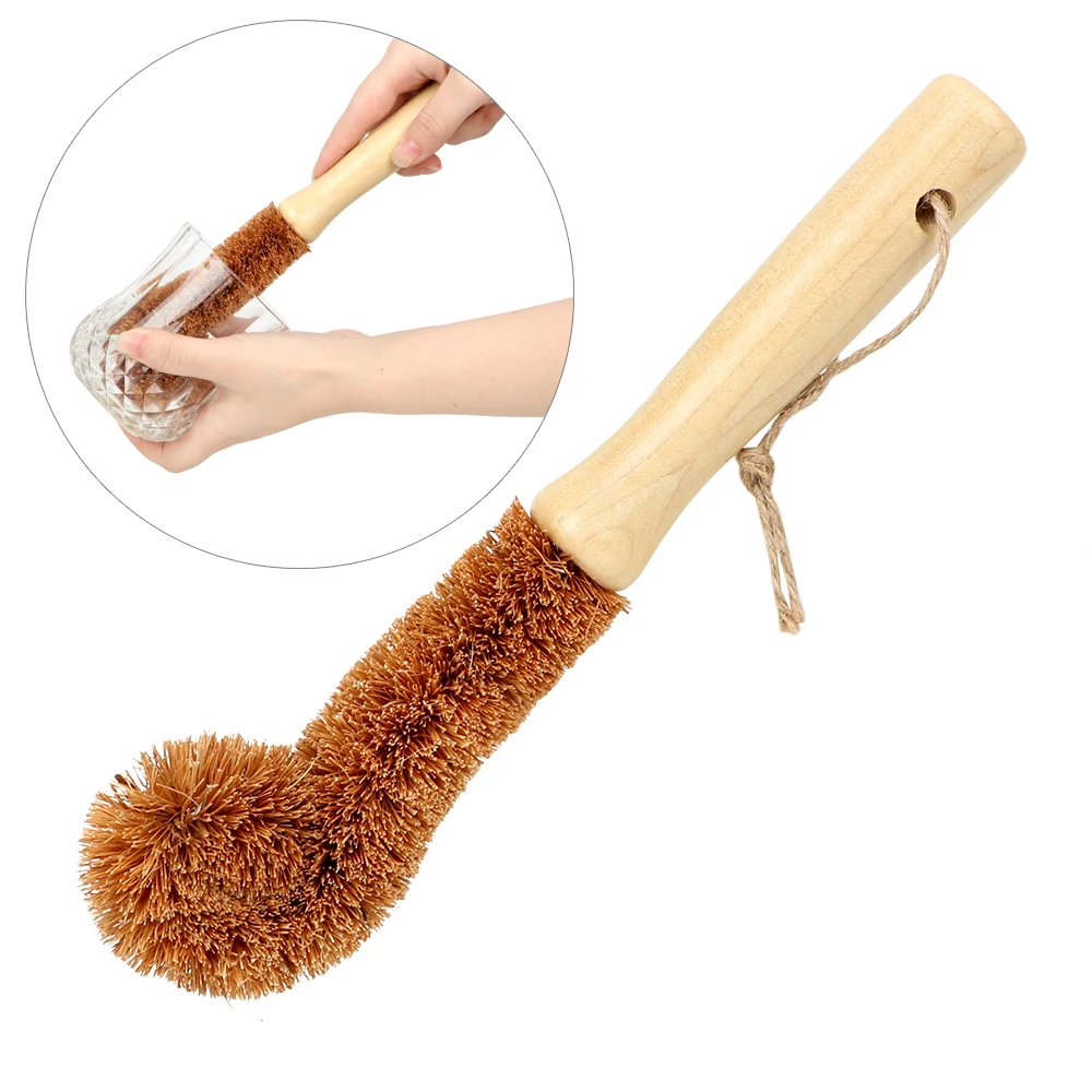 Натуральный кокосовый коричневый антипригарный масляный горшок с длинной