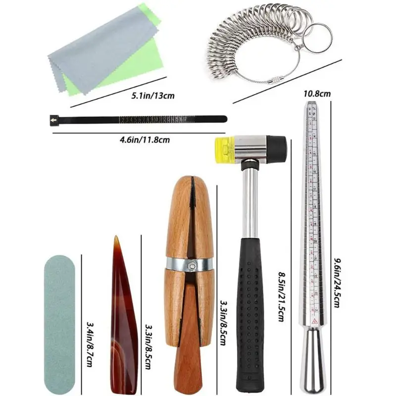 Набор инструментов для ювелирных изделий набор из 11 металлических колец с