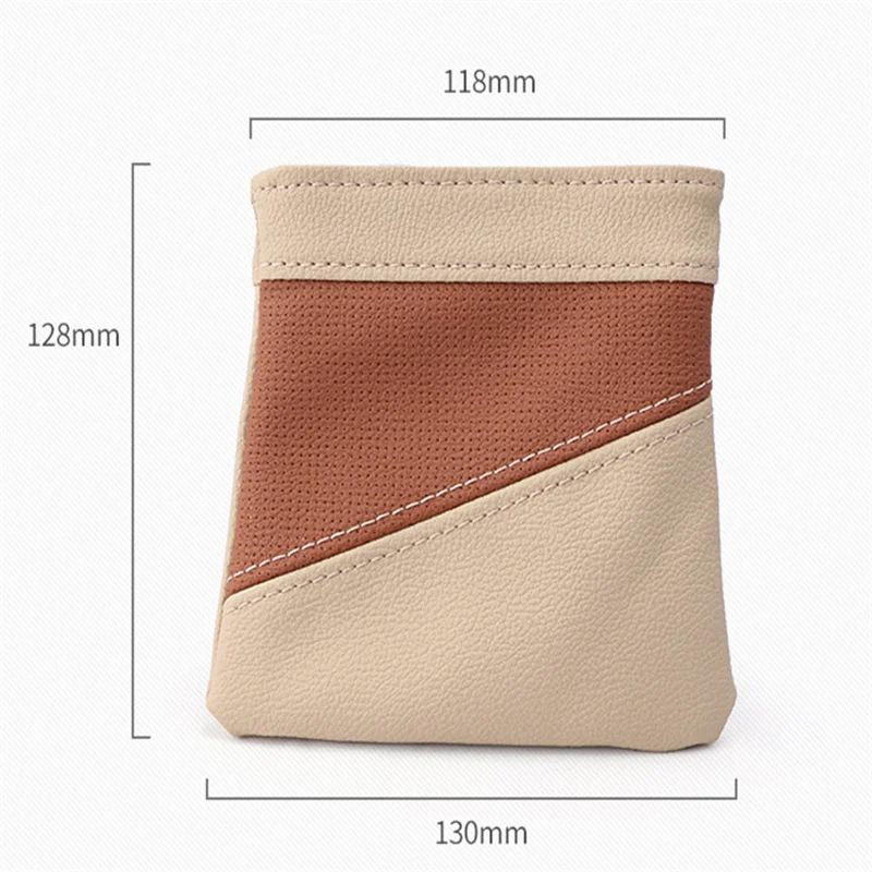 

Color-blocked Leather Automobiles Air Outlet Storage Bags Keys Sunglasses Pen Bag Organizer Auto Interior Accessories