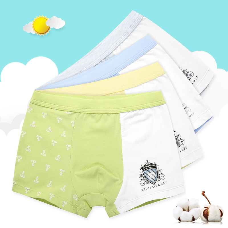 4 шт./упак. боксеры детское нижнее белье для мальчиков детские хлопковые трусики
