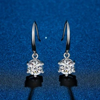 real moissanite dangler 0 5ct 1ct color d diamond moissanite drop earrings 925 silver eardrop jewelry dazzling for wedding