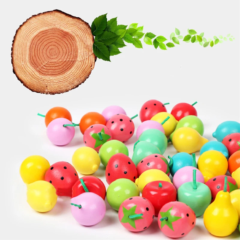 

Rainbow Fruits Wooden Montessori Toys Leaning Educational Kids Toys Parent-child Interactive Games Christmas Birthday Gifts
