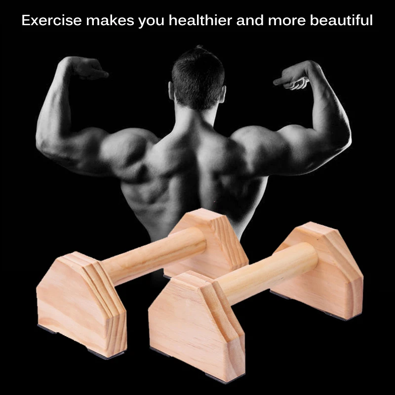

25/30cm 1Pair Fitness Push-Up Stands Bars Gym Training Chest H Shaped Rack Wooden Handstand Parallel Bar Double Rod