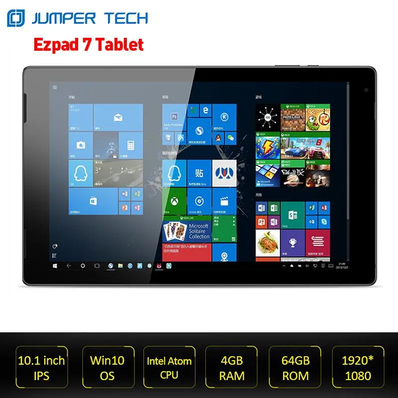

Планшет Jumper Ezpad 7, 10,1 дюйма, Windows 10, 4 Гб ОЗУ, 64 Гб ПЗУ, 1920*1080 IPS экран, 6500 мА/ч, четырехъядерный процессор Intel Cherry Trail, Wi-Fi