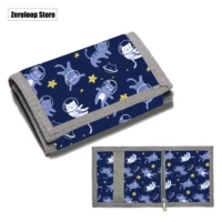 cartoon prints can be customized childrens cute coin purse foldable canvas wallet student fashion bank card holder