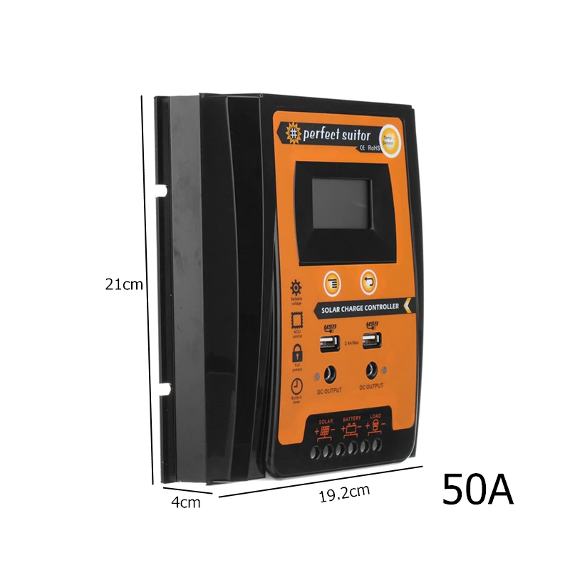 Контроллер Заряда MPPT PWM 12V 24V 30A регулятор заряда батареи Солнечная панель двойной