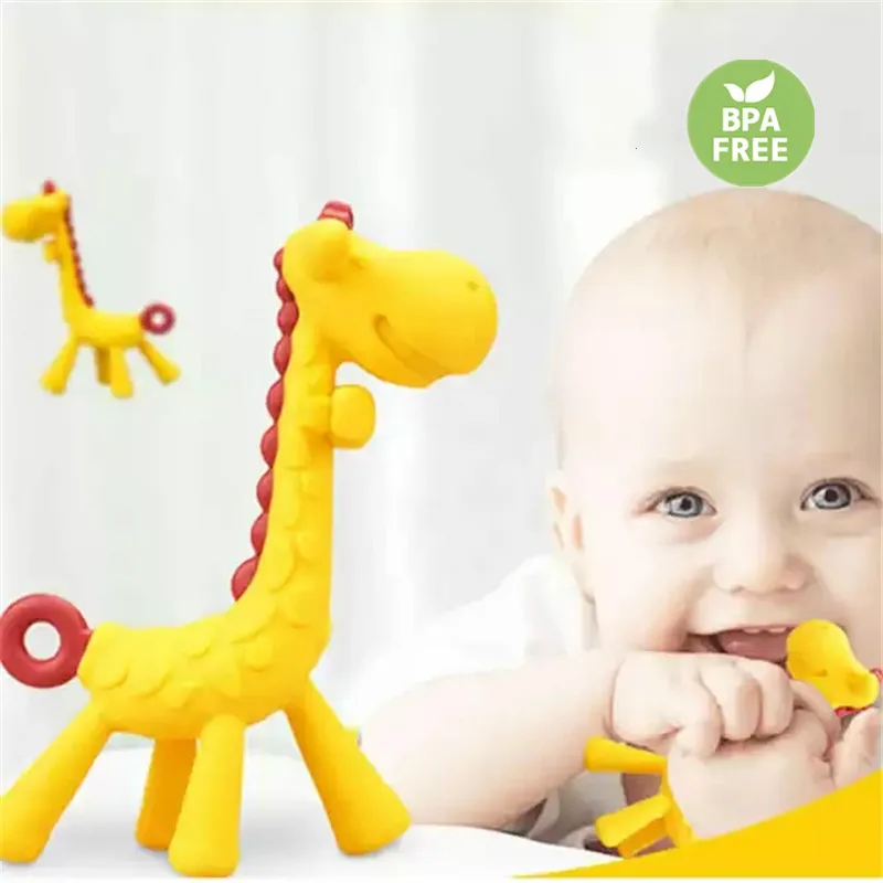 Детский Прорезыватель для зубов мультяшный из силикона ухода за ребенком зубы