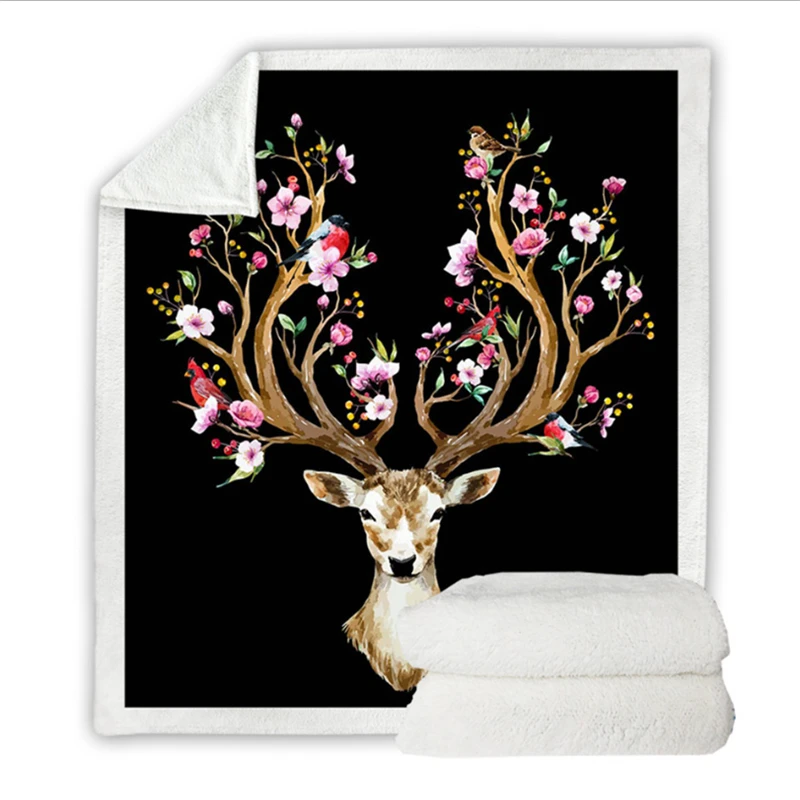 Массивное трикотажное одеяло животное рисунок узор хлопковое Флисовое диван с