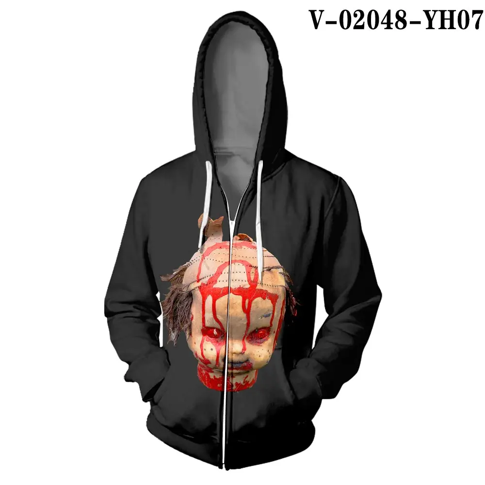V02048 WAMNI/толстовка на молнии с капюшоном в стиле хип-хоп для косплея; толстовка на молнии с объемной молнией для Хэллоуина; классные аксессуары для косплея в стиле колледжа - Цвет: V02048