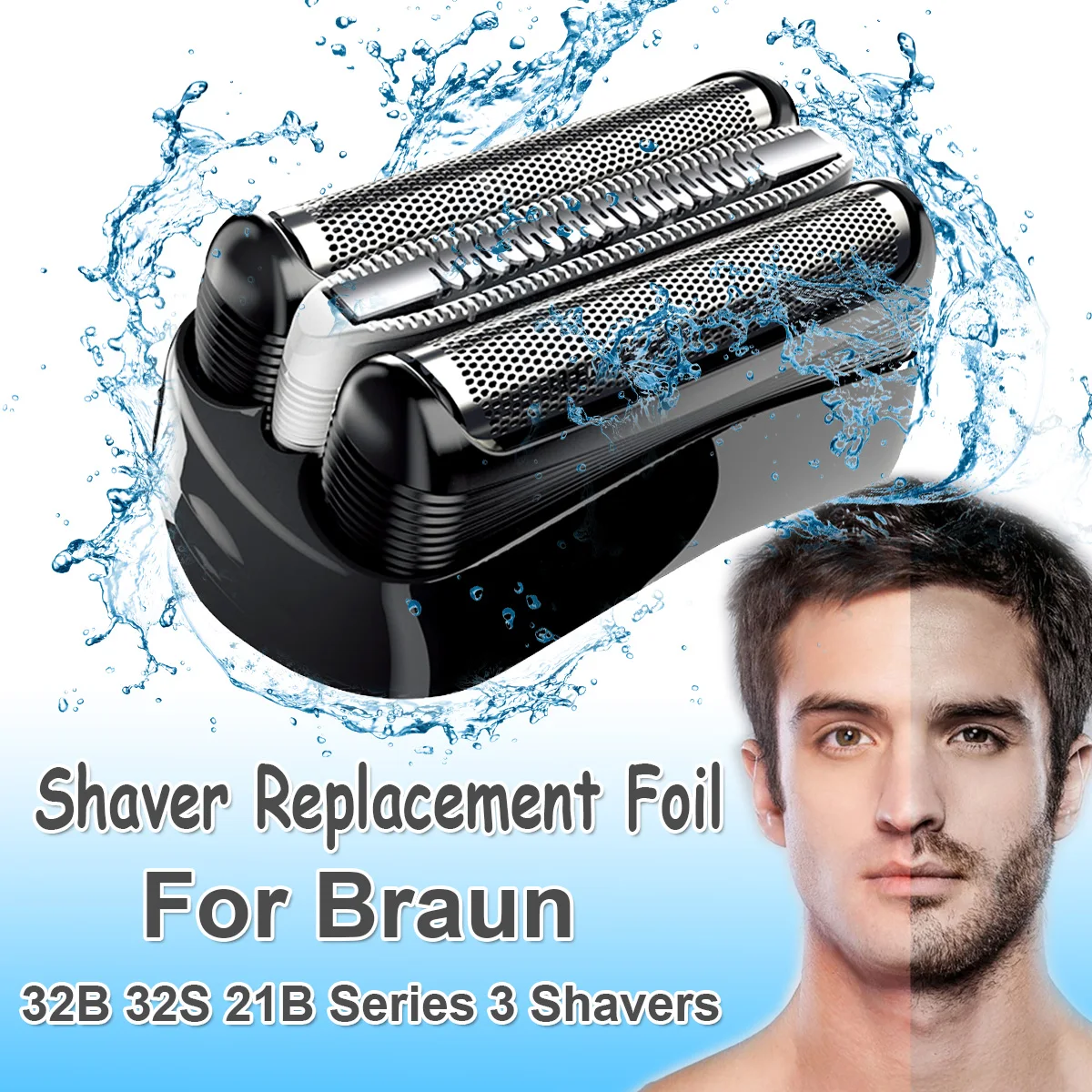 

Replacement Shaver Foil Head for Braun 32B 32S 21B Series 3 301S 310S 320S 360S 3000S 3010S 3020S 350CC for Cruzer6 Blade Head