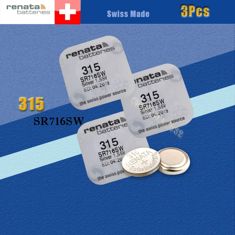 3 шт. аккумулятор renata для часов с оксидом серебра 315 SR716SW 716 1 55 в 100% оригинальный