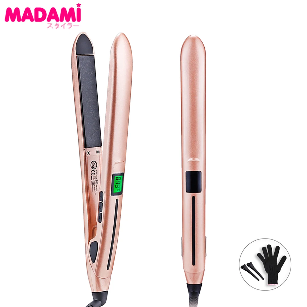 

Hair Straightener Curler Ceramic Plate PTC Fast Heating Straightening Irons Dual Voltage Profession Salon Flat Iron LED Display