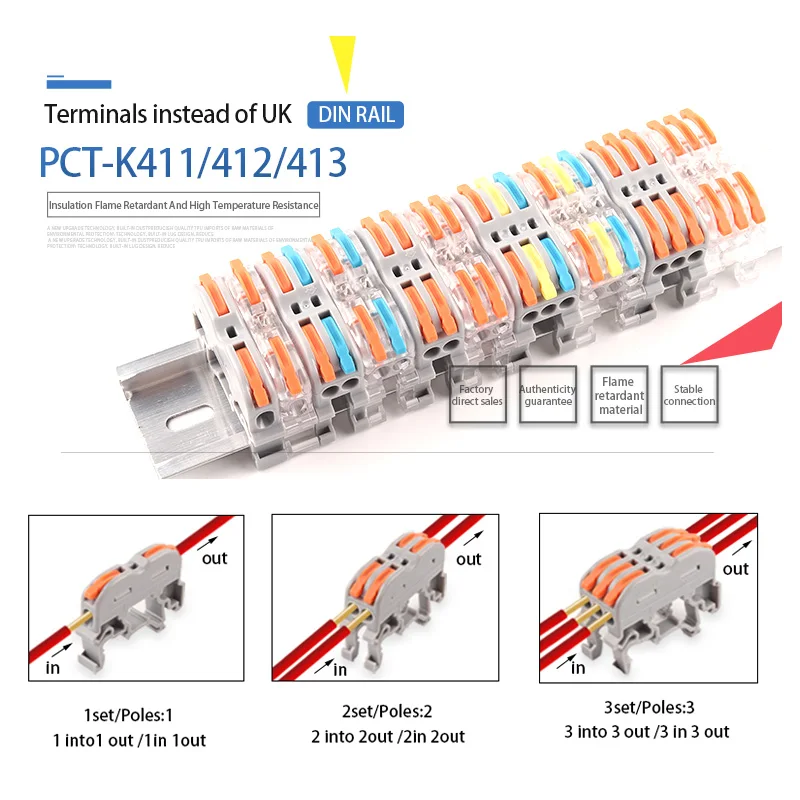 5 шт. быстрая Din Rail Тип провод соединительного терминала блок вместо UK2.5B