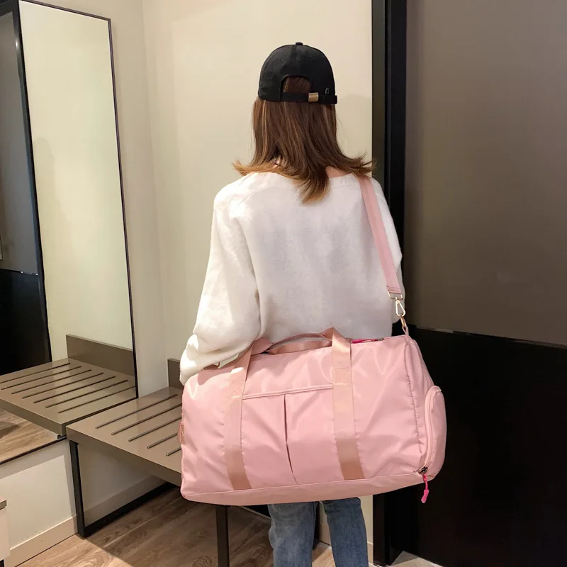 

Outdoor Waterproof Nylon Sports Gym Bags Men Women Training Fitness Travel Handbag Yoga Mat Sport Bag with shoes Compartment