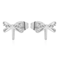 hot sale stainless steel dragonfly earring personality hollow stud ear bijoux women wedding gift party everyday jewelry