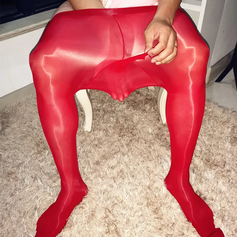 Глянцевые блестящие гей Фетиш колготки с открытым носом для мужчин эротическое