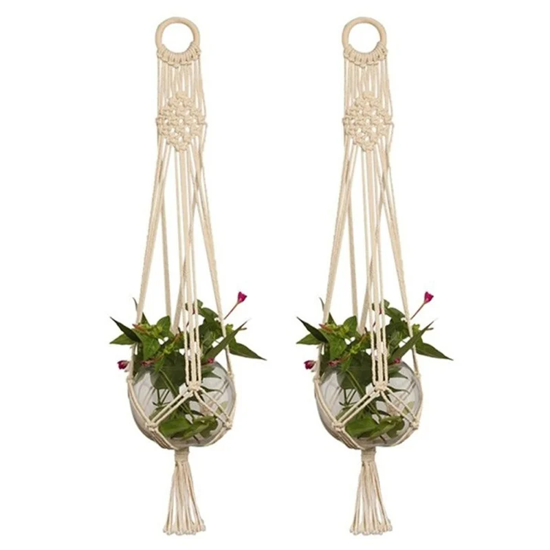 

Gardening Greening Flower Pot Holder Rope Hanging Flower Pot Net Hanging Baskets Bag Hanging Basket Hand-woven Fine Rope Hot