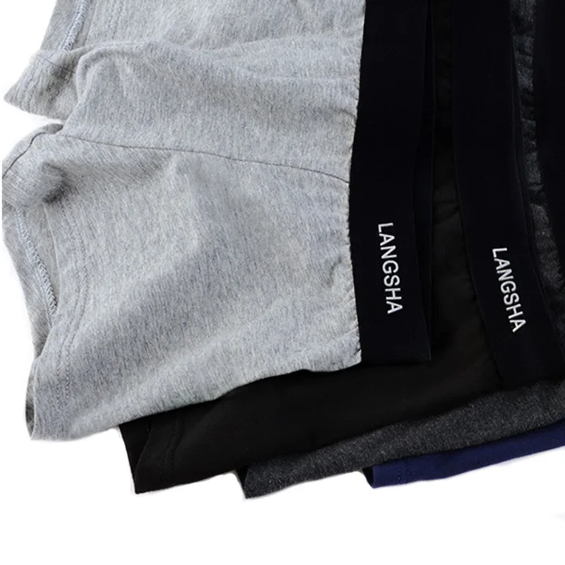 

4PCS Pure Cotton Men's Boxer Briefs Solid Color Underwear Comfortable Fashion Youth Students Male Shorts