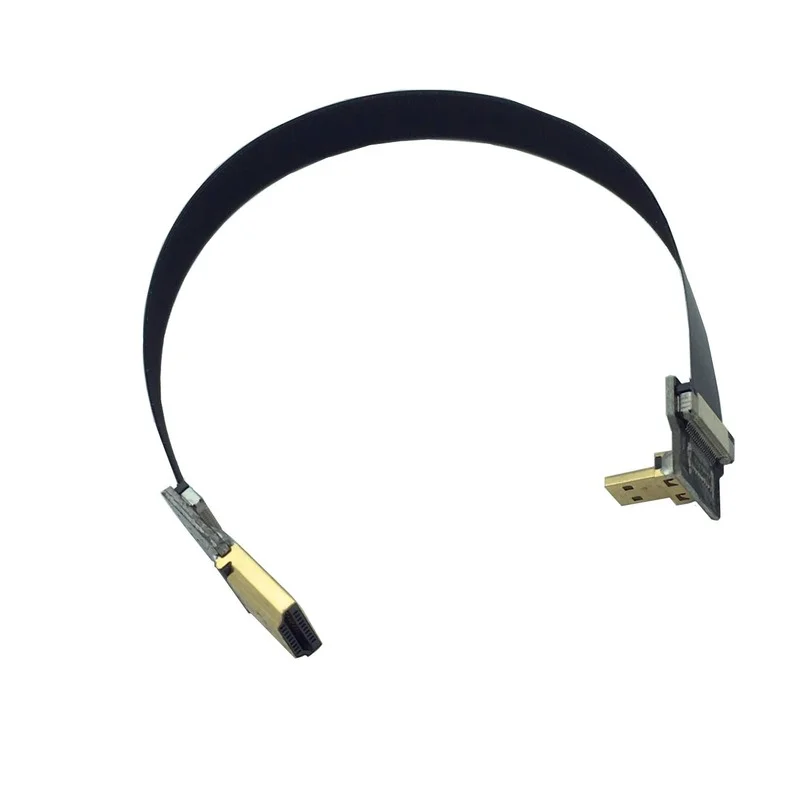 

FPV HDMI-compatible to Micro-hdmi 90 Degree Down Angle FPC Ribbon Flat HDMI-compatible Cable Pitch 20pin for Aerial Photography