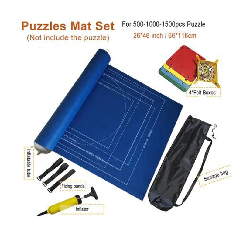 Puzzles Mat Jigsaw Roll Felt Play Blanket For 1500/2000/3000 Pieces Puzzle Accessories Portable Travel Storage bag | Игрушки и хобби