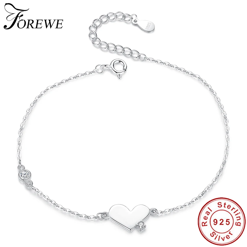 Женский браслет из серебра 925 пробы с фианитом|Гибкие и жесткие браслеты| |