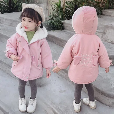 Пальто для девочек 3-7 лет новая зимняя детская одежда на осень и зиму из плотного