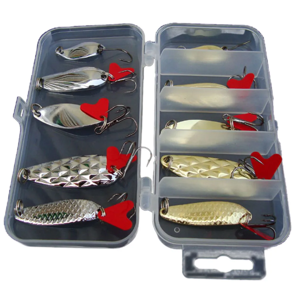 Новая партия 10 шт. металлическое приспособление для рыбалки приманки ложка Crank