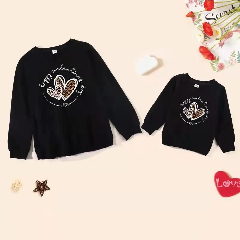 

Love Mother Daughter Sweaters Family Matching Outfits Autumn Mom Mum Baby Mommy and Me Clothes Women Girls Cotton Sweatshirts