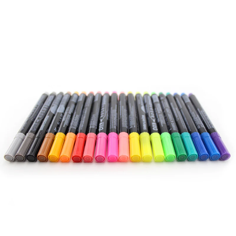 20 Colors 1mm Permanent Art Marker for Fabric T-shirt Liner Textile Ink Cloth Paint Color DIY Design Artist | Канцтовары для офиса