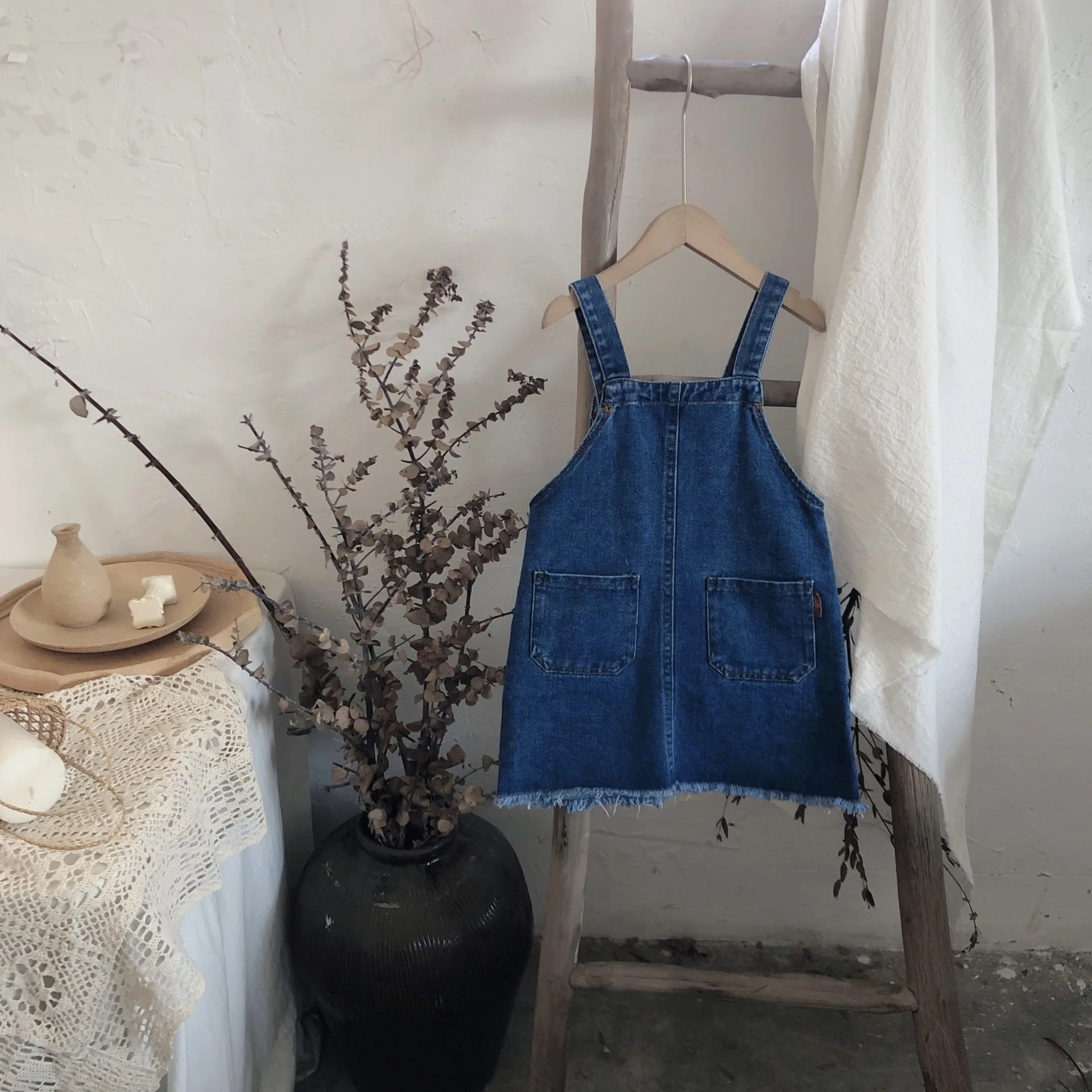 Весна 2021 Новое поступление джинсовое платье на бретельках для девочек в западном