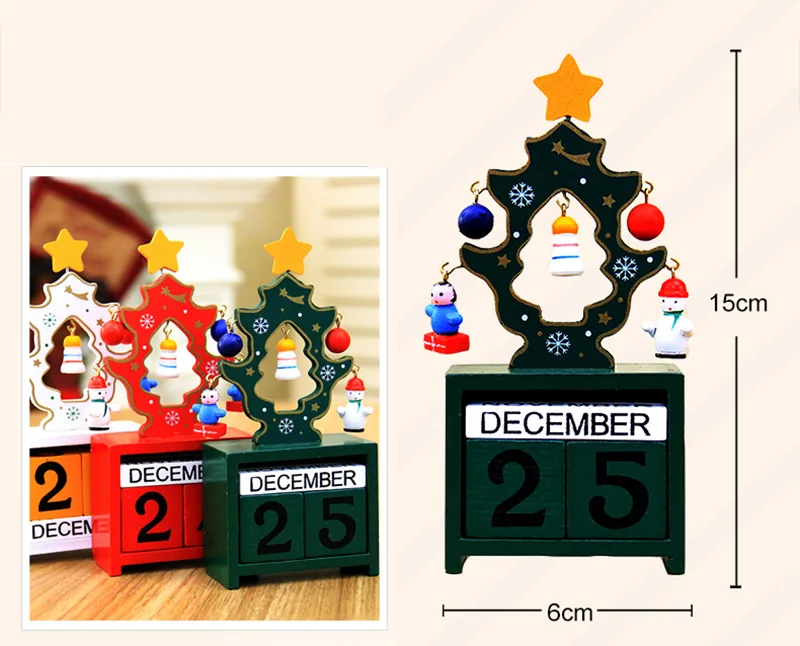 1 шт. рождественские подарки календари подарок мини деревянный календарь для